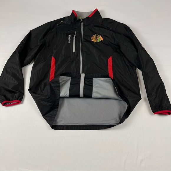Reebok Chicago Blackhawks Hockey NHL Black Full Zip Kinetic Fit Jacket Size: XL - Picture 3 of 16